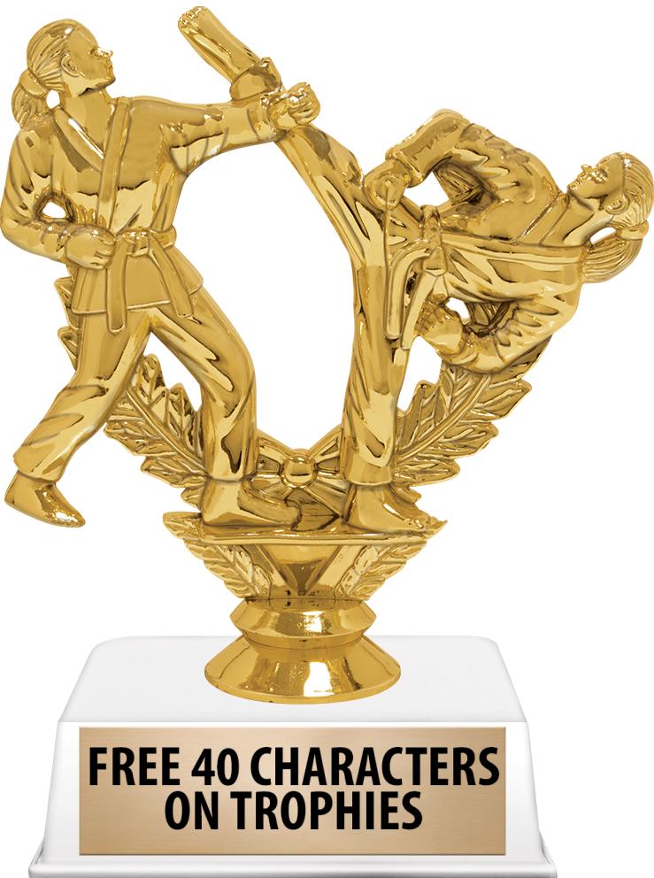 6"TROPHY ON WHITE CONTEMP BASE