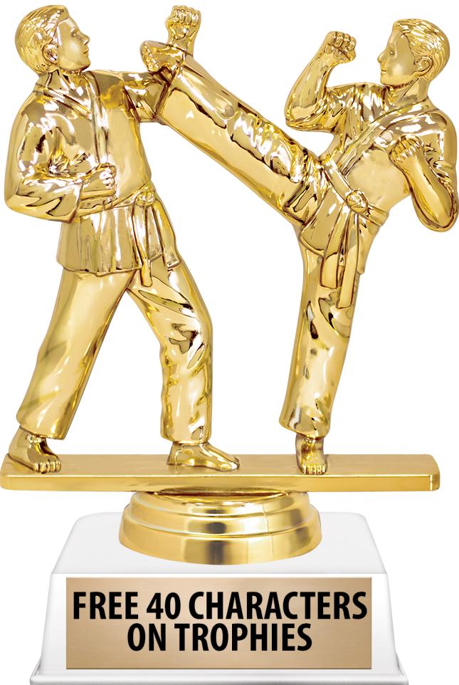 6"TROPHY ON WHITE CONTEMP BASE