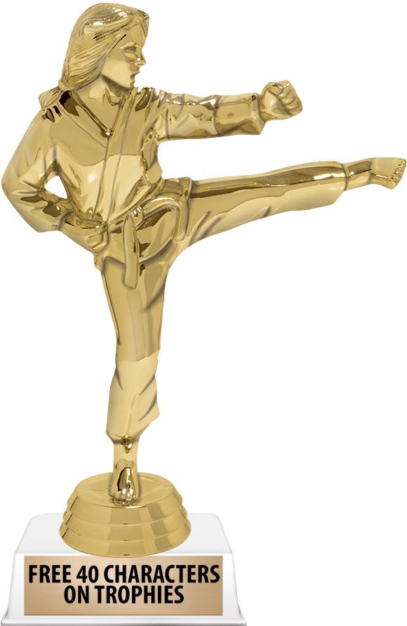 6"TROPHY ON WHITE CONTEMP BASE