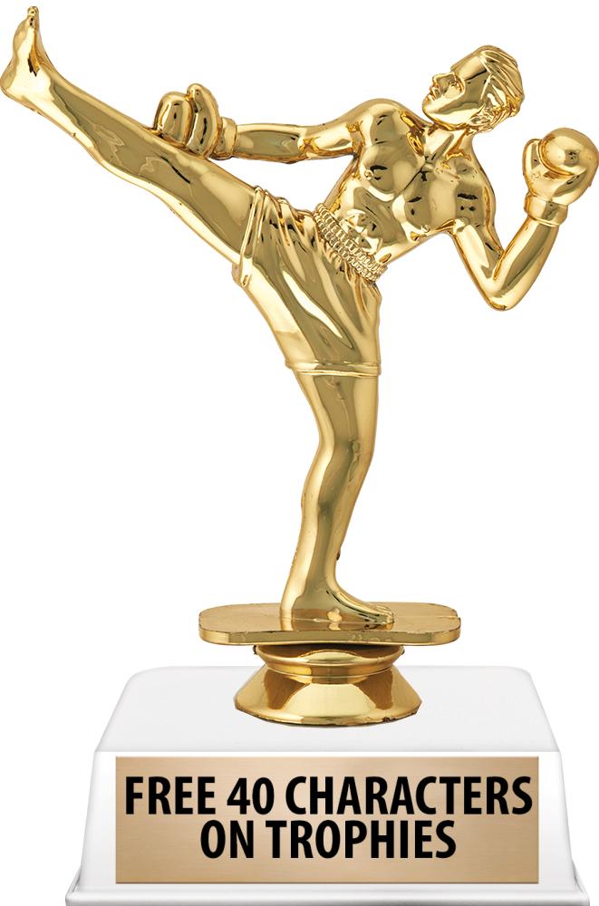 6"TROPHY ON WHITE CONTEMP BASE