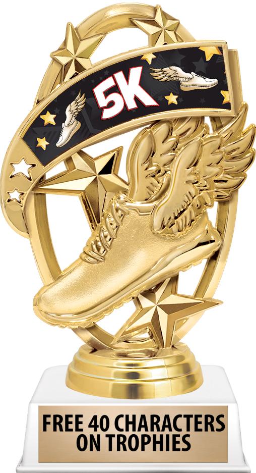 6"TROPHY ON WHITE CONTEMP BASE