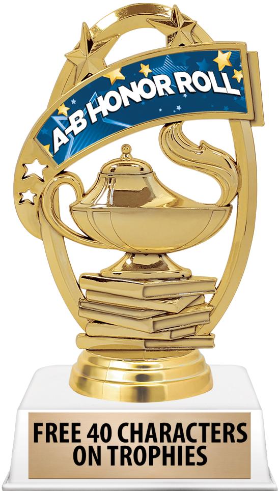 6"TROPHY ON WHITE CONTEMP BASE