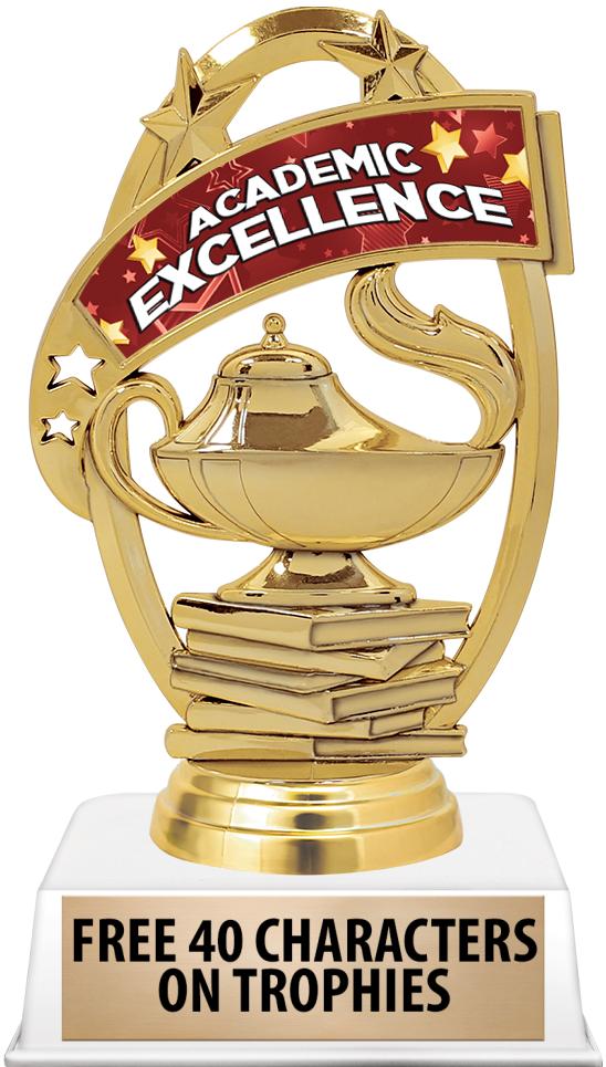 6"TROPHY ON WHITE CONTEMP BASE