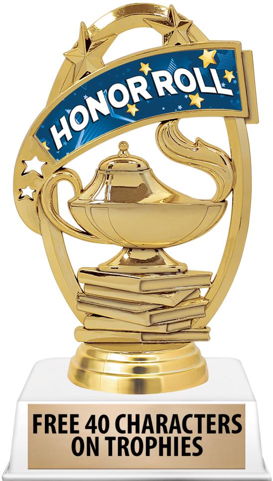 6"TROPHY ON WHITE CONTEMP BASE