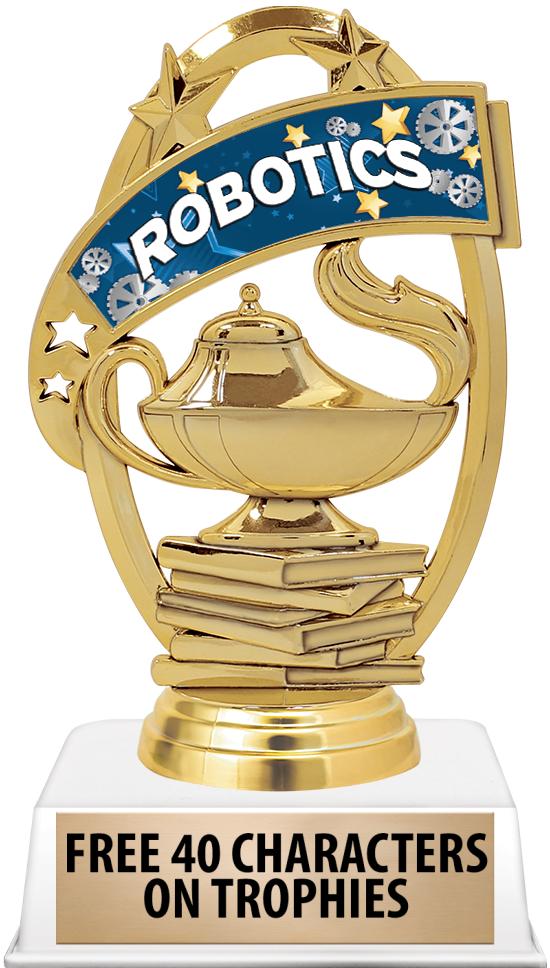 6"TROPHY ON WHITE CONTEMP BASE