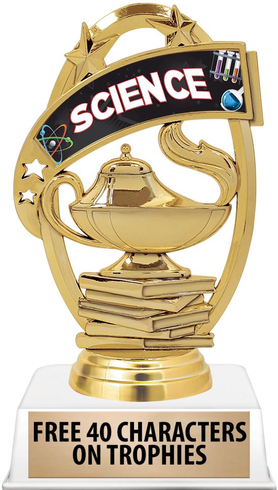 6"TROPHY ON WHITE CONTEMP BASE