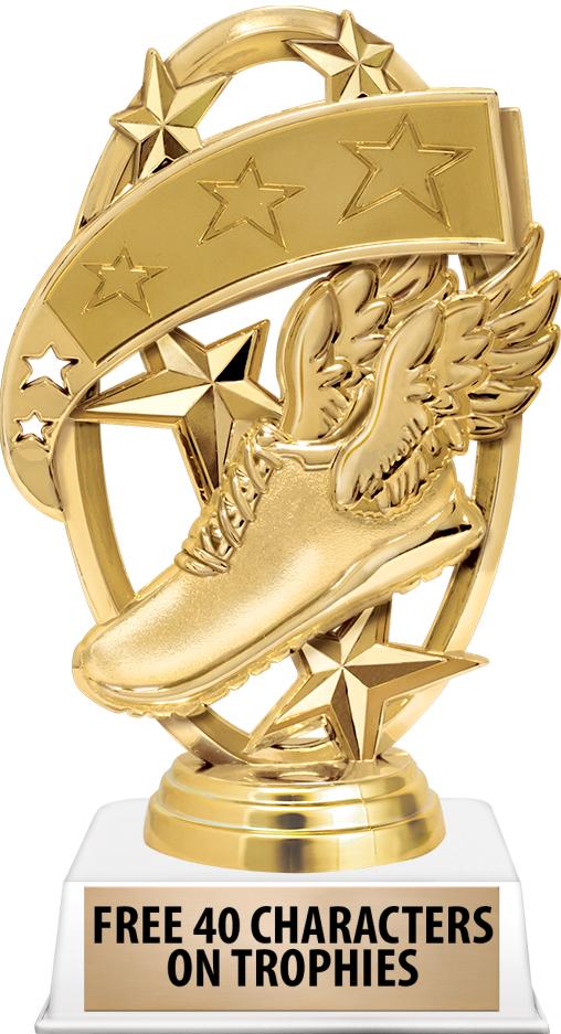 6"TROPHY ON WHITE CONTEMP BASE