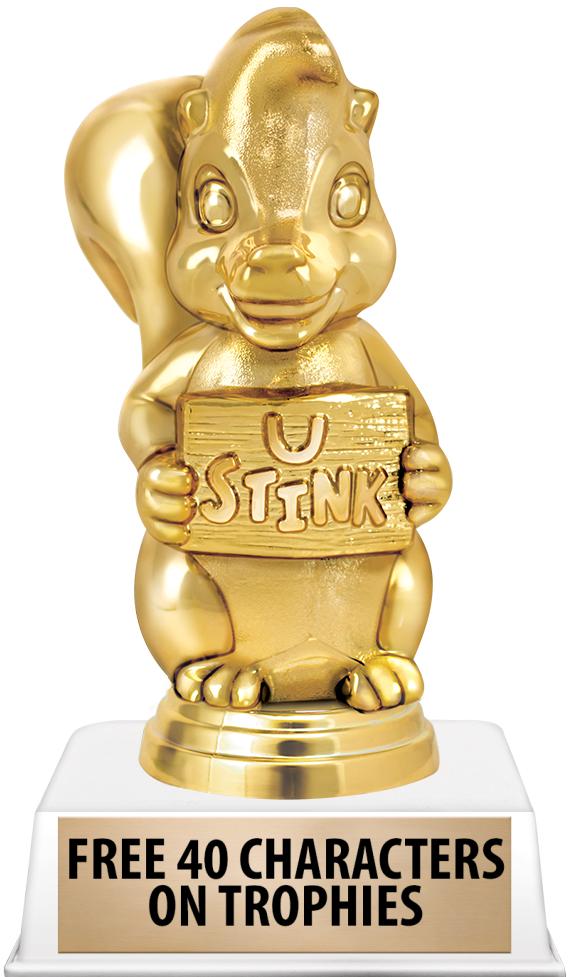 6"TROPHY ON WHITE CONTEMP BASE