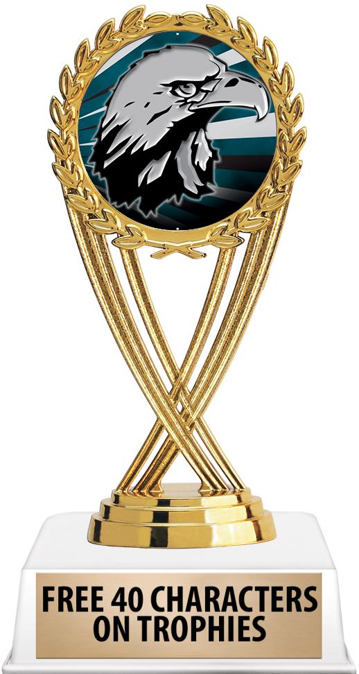 6"TROPHY ON WHITE CONTEMP BASE