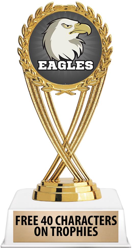 6"TROPHY ON WHITE CONTEMP BASE