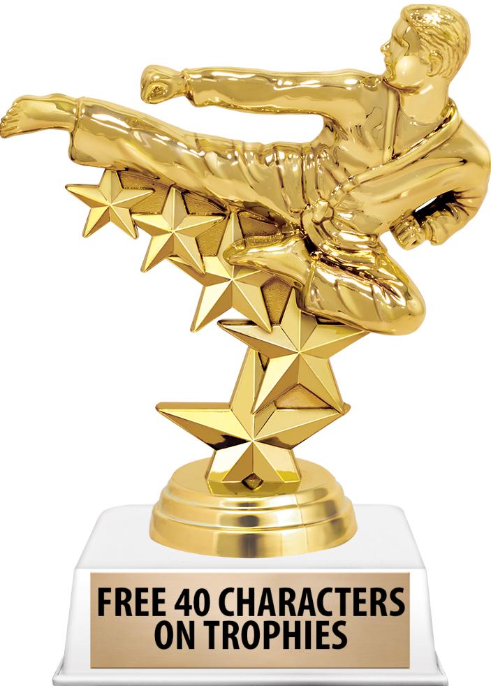 6"TROPHY ON WHITE CONTEMP BASE