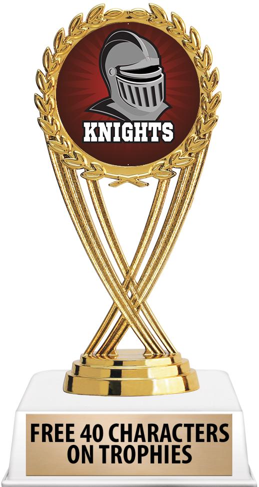 6"TROPHY ON WHITE CONTEMP BASE