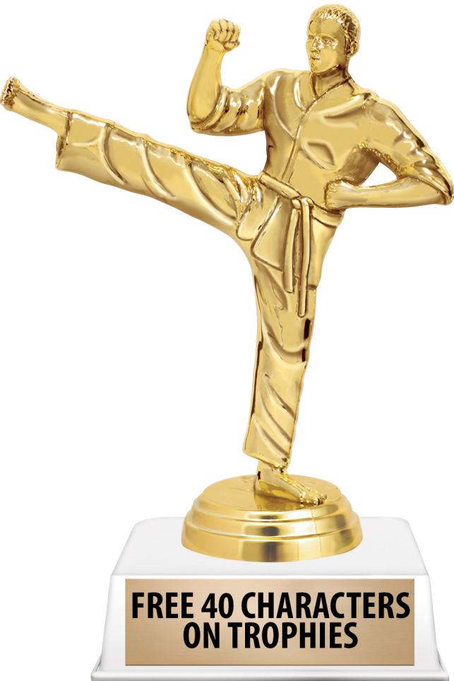 6"TROPHY ON WHITE CONTEMP BASE