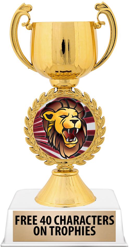 6"TROPHY ON WHITE CONTEMP BASE