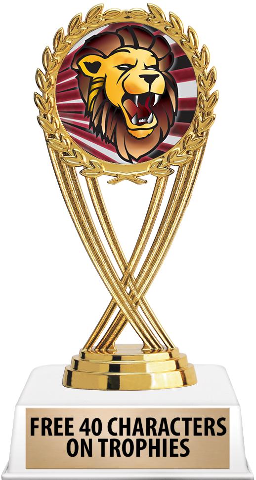 6"TROPHY ON WHITE CONTEMP BASE