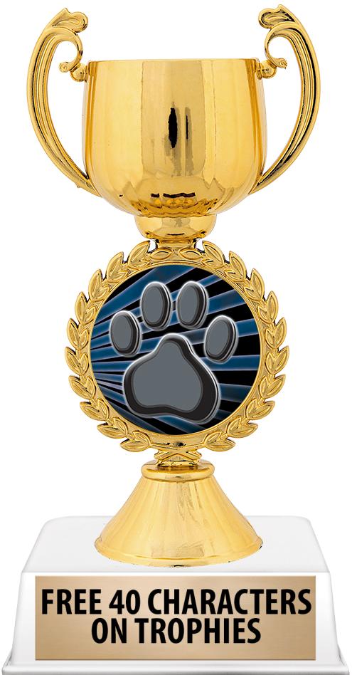 6"TROPHY ON WHITE CONTEMP BASE