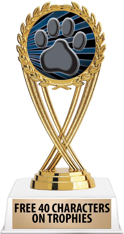 6"TROPHY ON WHITE CONTEMP BASE