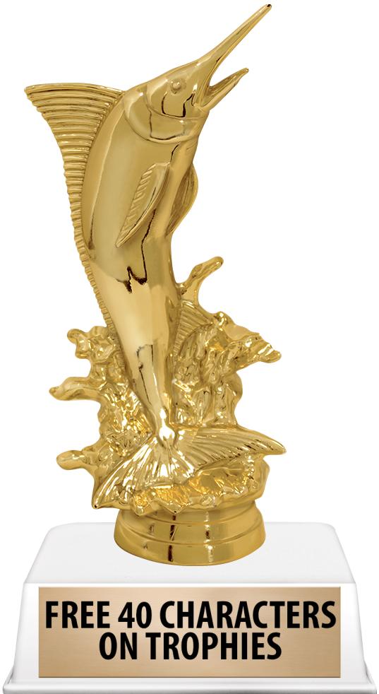 6"TROPHY ON WHITE CONTEMP BASE