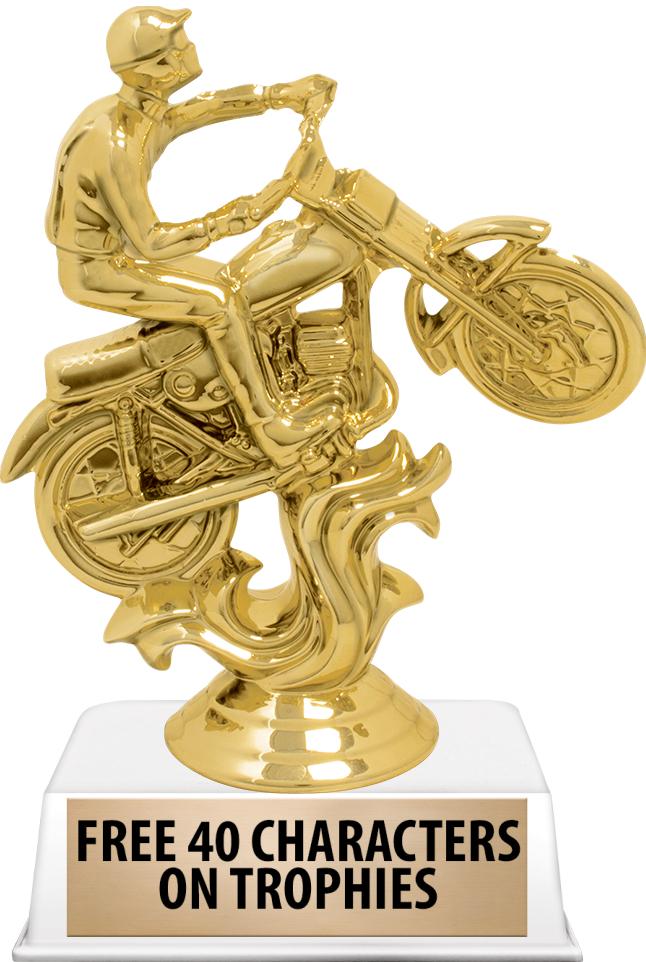 6"TROPHY ON WHITE CONTEMP BASE