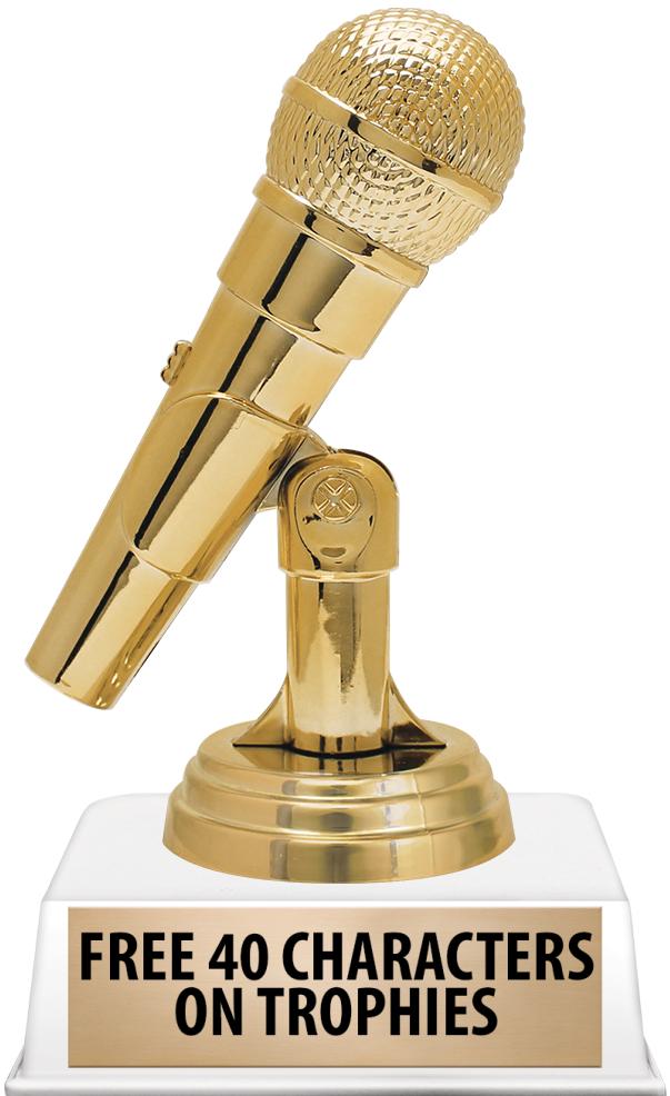 6"TROPHY ON WHITE CONTEMP BASE