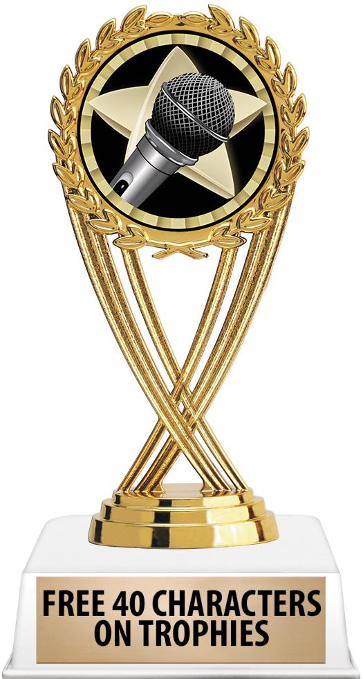 6"TROPHY ON WHITE CONTEMP BASE