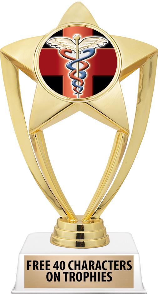 6"TROPHY ON WHITE CONTEMP BASE