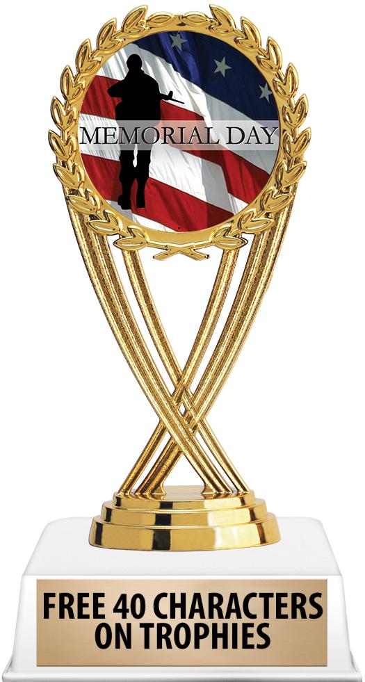 6"TROPHY ON WHITE CONTEMP BASE