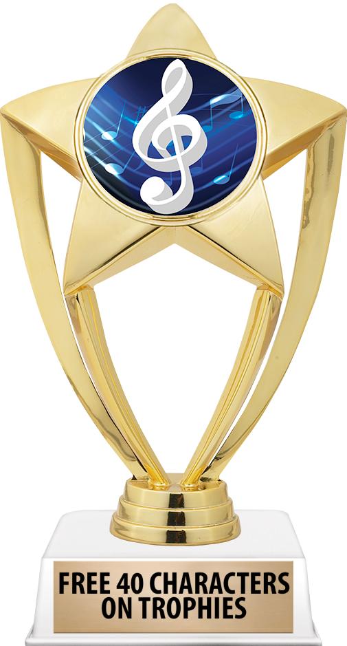 6"TROPHY ON WHITE CONTEMP BASE