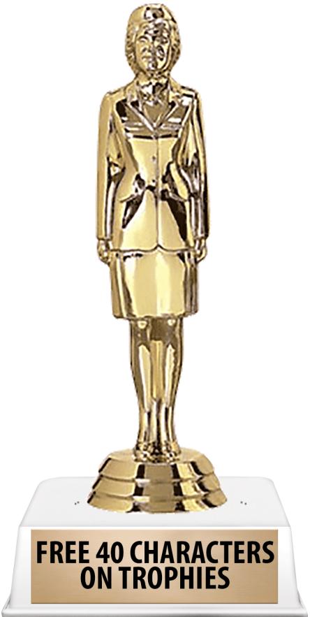 6"TROPHY ON WHITE CONTEMP BASE