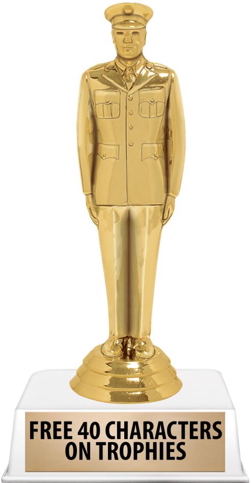 6"TROPHY ON WHITE CONTEMP BASE