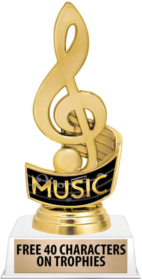 6"TROPHY ON WHITE CONTEMP BASE