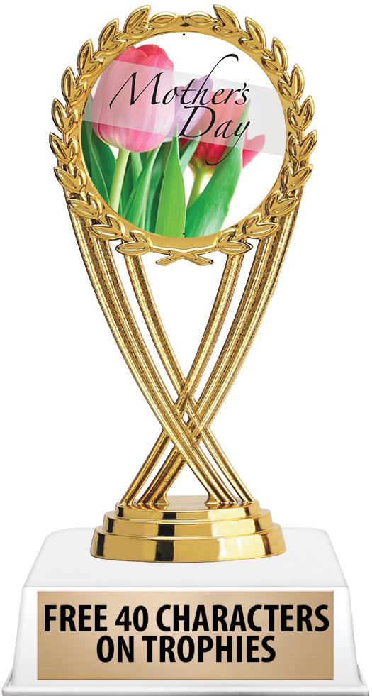 6"TROPHY ON WHITE CONTEMP BASE