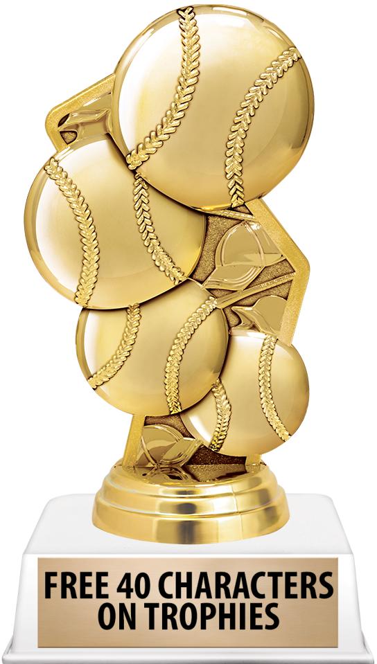 6"TROPHY ON WHITE CONTEMP BASE