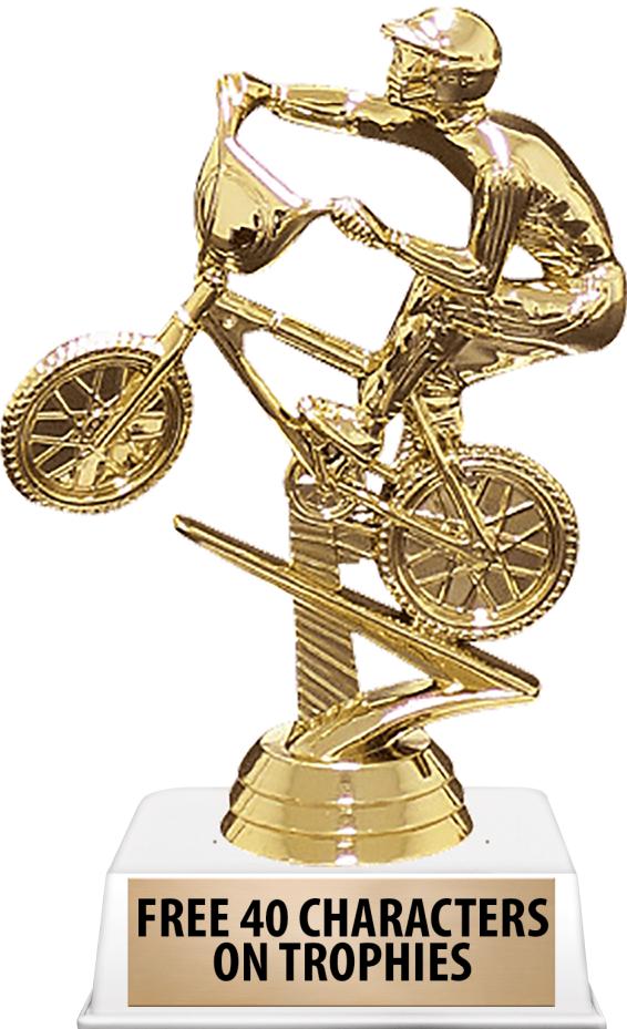 6"TROPHY ON WHITE CONTEMP BASE