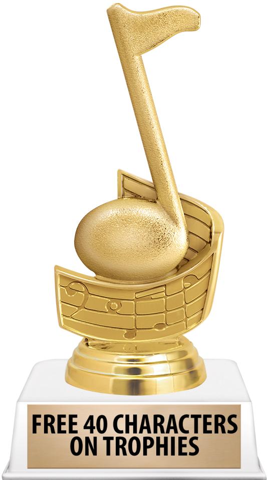 6"TROPHY ON WHITE CONTEMP BASE