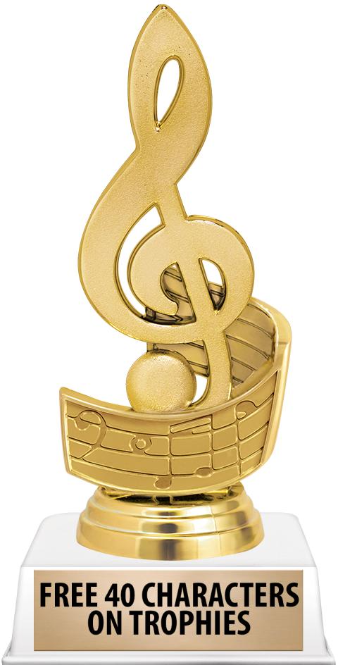 6"TROPHY ON WHITE CONTEMP BASE