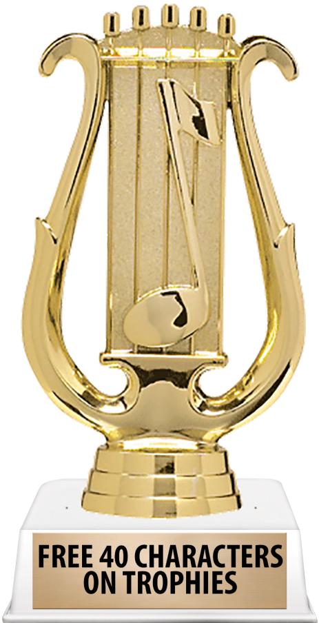 6"TROPHY ON WHITE CONTEMP BASE