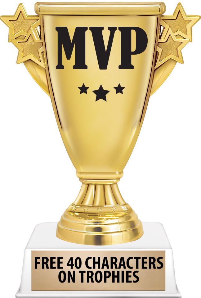  Crown Awards MVP Trophies, 11 Gold Star MVP Trophy with  Engraving Included : Sports & Outdoors