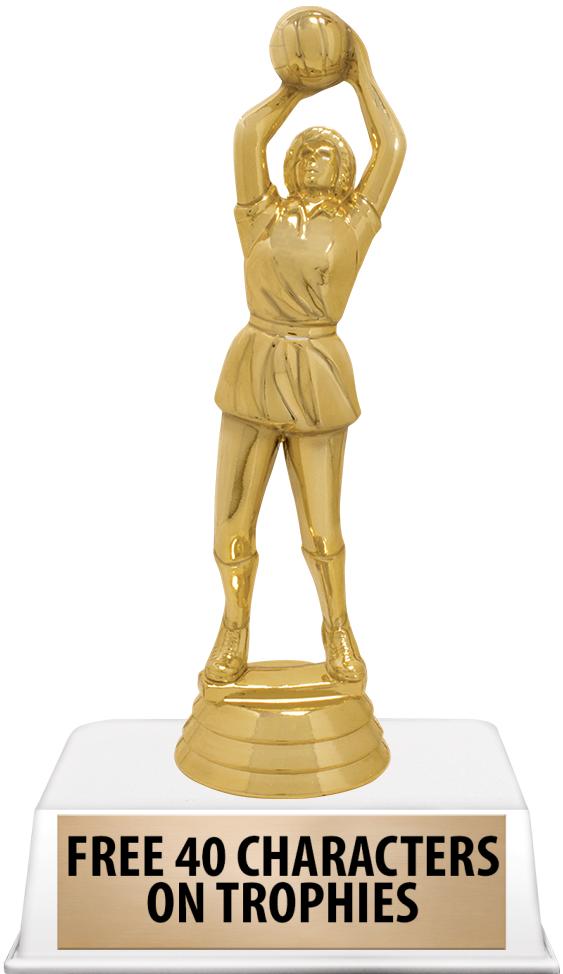 6"TROPHY ON WHITE CONTEMP BASE