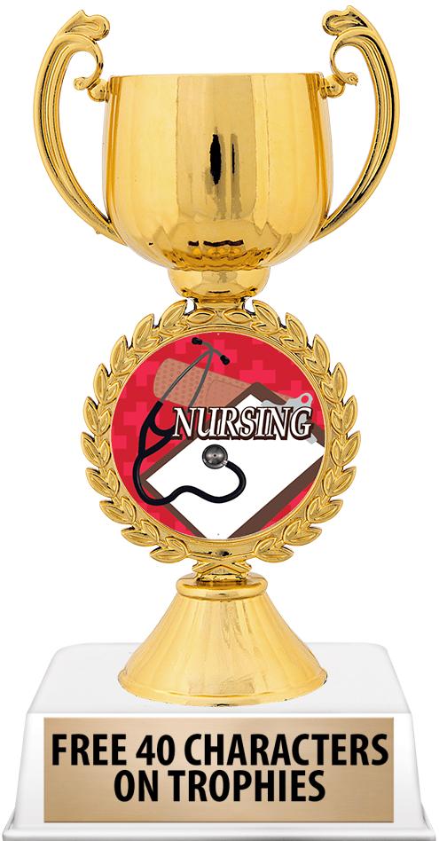 6"TROPHY ON WHITE CONTEMP BASE