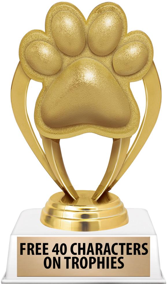 6"TROPHY ON WHITE CONTEMP BASE