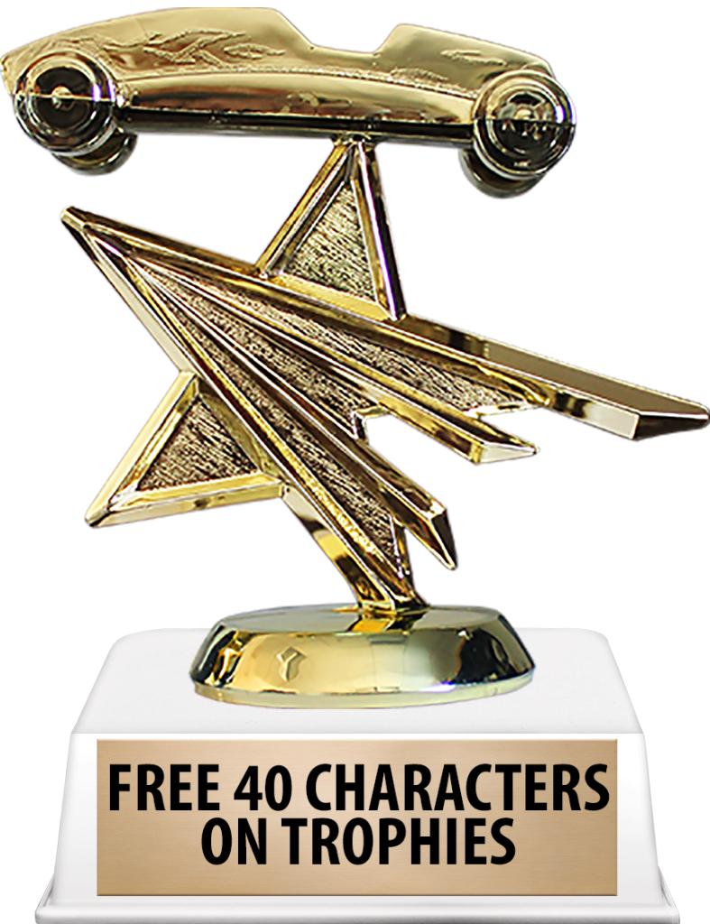 6"TROPHY ON WHITE CONTEMP BASE