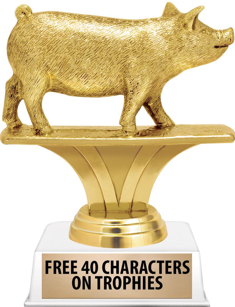 6"TROPHY ON WHITE CONTEMP BASE