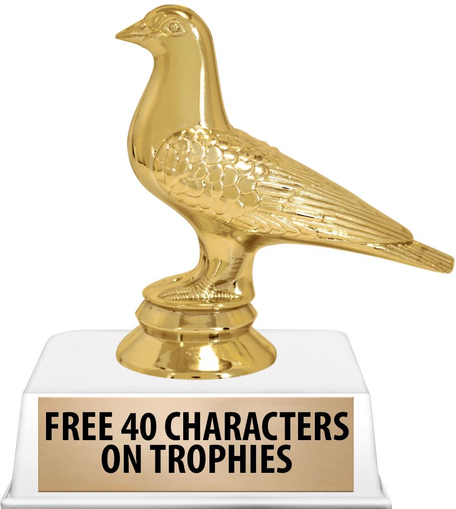 6"TROPHY ON WHITE CONTEMP BASE