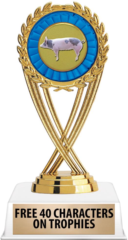 6"TROPHY ON WHITE CONTEMP BASE