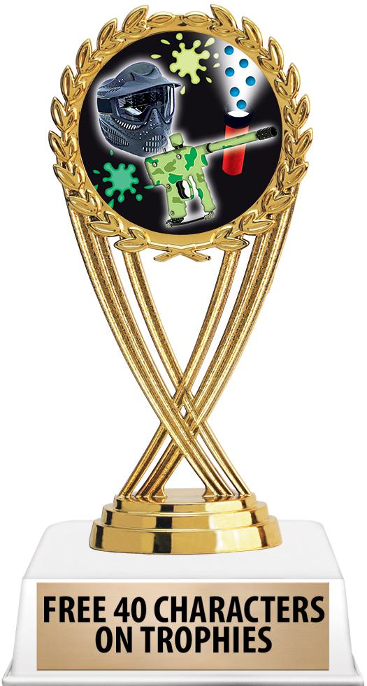 6"TROPHY ON WHITE CONTEMP BASE