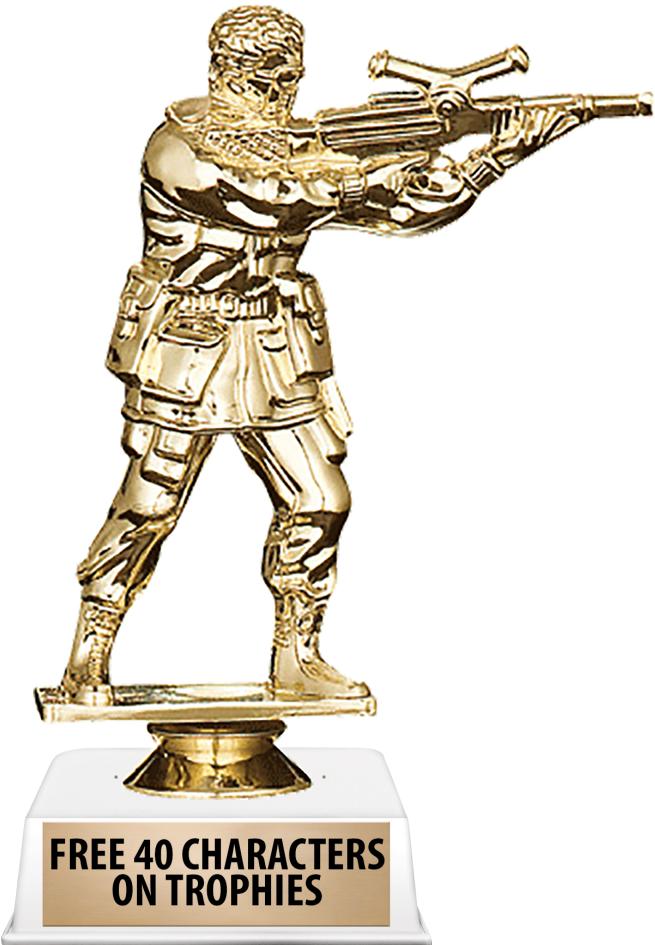 6"TROPHY ON WHITE CONTEMP BASE