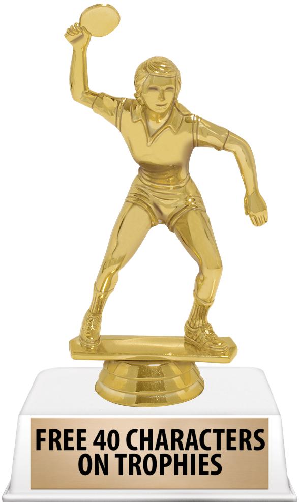 6"TROPHY ON WHITE CONTEMP BASE