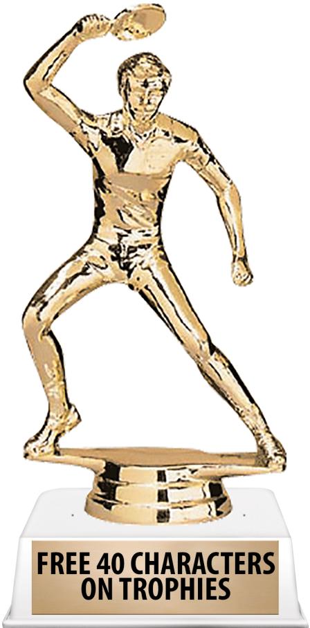 6"TROPHY ON WHITE CONTEMP BASE