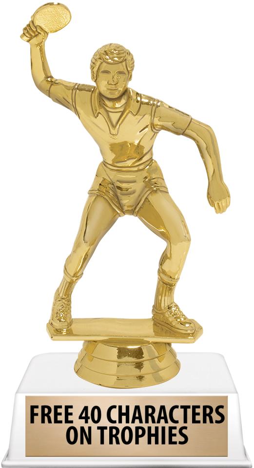 6"TROPHY ON WHITE CONTEMP BASE